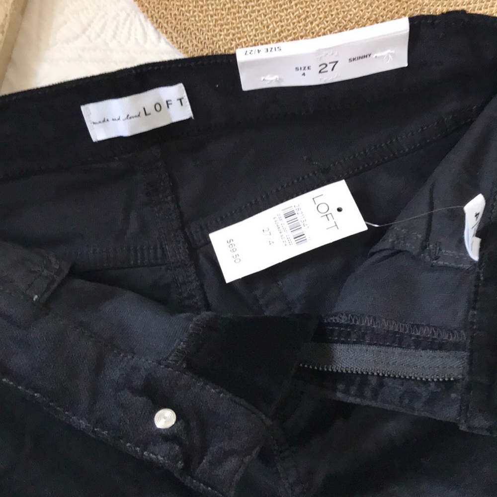 NWT Loft Velvet Skinny Pants Black - Picture 9 of 13